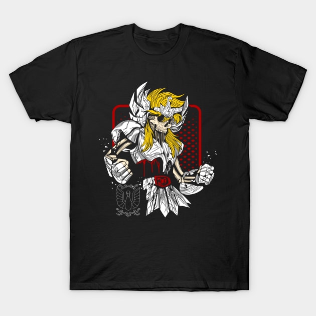 Skeleton Cygnus Hyoga Anime Fanart T-Shirt by Planet of Tees